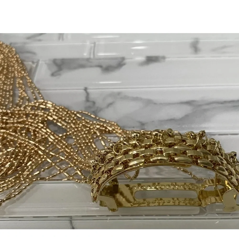 Women gold color tassel Long fashion accessories hair pin